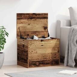 Berkfield Home Storage Box with Lid Old Wood 60x42x46 cm Engineered Wood in Brown - Size: 60 x 42 x 46 cm - thumbnail 2