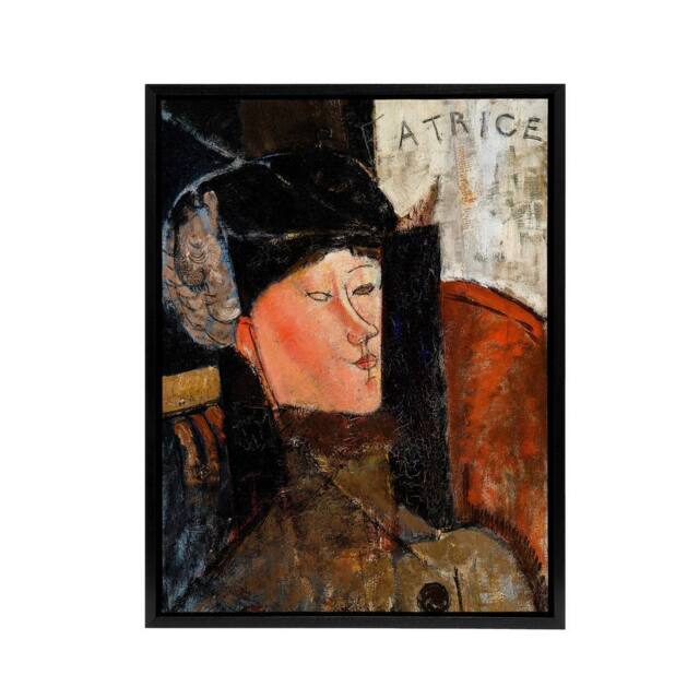 "Artery8 Portrait of Beatrice Hastings Modigliani Framed Canvas Wall Art - Size: W12"" x H16""" - image 1