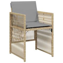 Berkfield Home Stunning 5 Piece Garden Dining Set with Cushions in Beige Poly Rattan - thumbnail 6