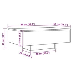 Berkfield Home Coffee Table Artisan Oak 85x55x31 cm Engineered Wood in Brown - Size: 85 x 55 x 31 cm - thumbnail 9