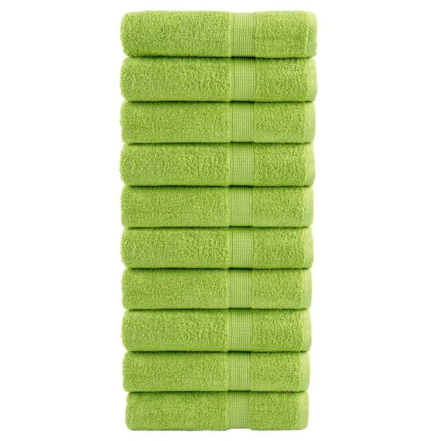 Berkfield Home Premium Hand Towels SOLUND 10 pcs Apple Green 50x100 cm 600 gsm - image 1