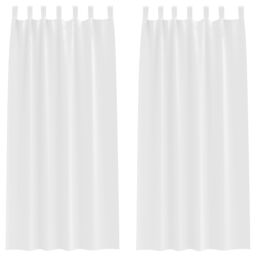 Berkfield Home Curtains with Curtains 2 pcs Pure white 260 x 140 cm Polyester - thumbnail 2