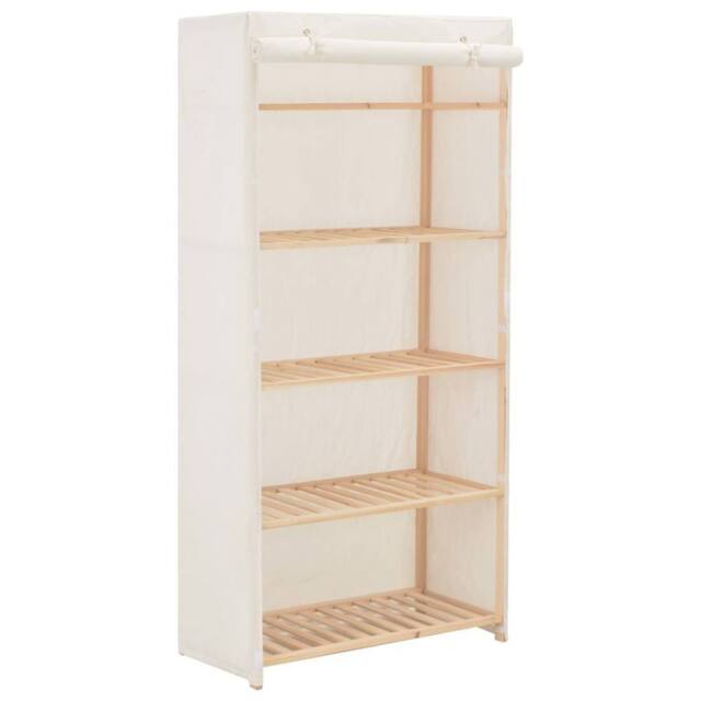 Berkfield Home Wardrobe White 79x40x170 cm Fabric - Size: 79 x 40 x 170 cm - image 1