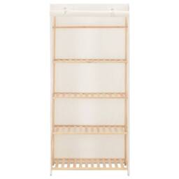 Berkfield Home Wardrobe White 79x40x170 cm Fabric - Size: 79 x 40 x 170 cm - thumbnail 2
