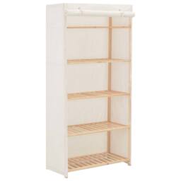 Berkfield Home Wardrobe White 79x40x170 cm Fabric - Size: 79 x 40 x 170 cm - thumbnail 1