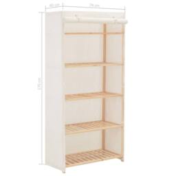 Berkfield Home Wardrobe White 79x40x170 cm Fabric - Size: 79 x 40 x 170 cm - thumbnail 6