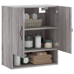 Berkfield Home Wall Cabinet Grey Sonoma 60x31x70 cm Engineered Wood - Size: 60 x 31 x 70 cm - thumbnail 4