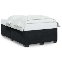 Berkfield Home Bed Frame without Mattress Black¬†Double Velvet in Black - Size: Double - thumbnail 2