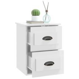 Berkfield Home Wall-mounted Bedside Cabinets 2 pcs High Gloss White 41.5x36x53cm - Size: 41.5x36x53 cm - thumbnail 6