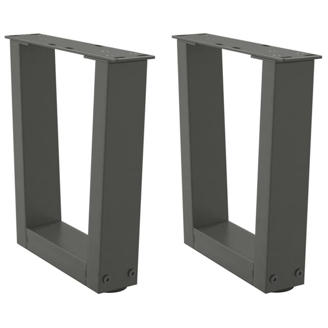 Berkfield Home Dining Table Legs V-Shape 2 pcs Anthracite 40x(30-31.3) cm Steel in Black - image 1