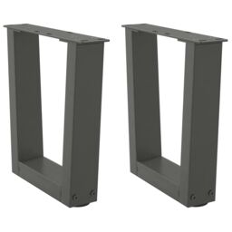 Berkfield Home Dining Table Legs V-Shape 2 pcs Anthracite 40x(30-31.3) cm Steel in Black