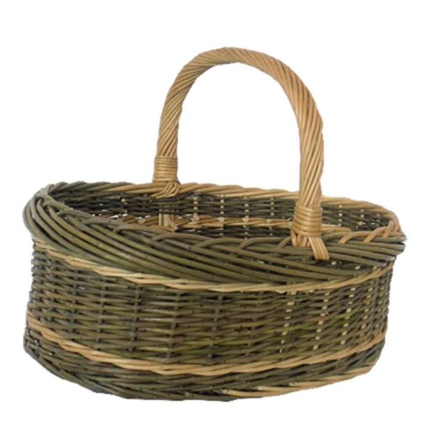 Red Hamper Wicker White Willow Norfolk Shopping Basket in Brown - image 1