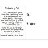 Sienna Glass White Christening 10cm Friendship Ball - thumbnail 4