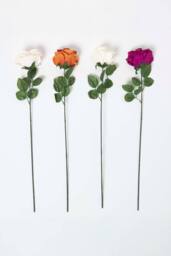 Homescapes Set of 4 Artificial Autumn Rose Stems - thumbnail 4