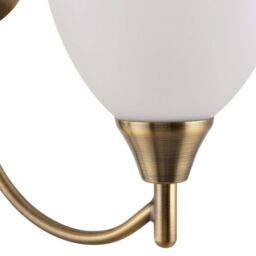 Loops 5 Lamp Ceiling & 2x Twin Wall Light Pack Antique Brass Glass Matching Fittings in Clear - thumbnail 5
