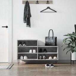 Berkfield Home Shoe Cabinet Concrete Grey 102x36x60 cm Engineered Wood - Size: 102 x 36 x 60 cm - thumbnail 1