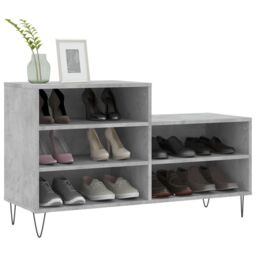 Berkfield Home Shoe Cabinet Concrete Grey 102x36x60 cm Engineered Wood - Size: 102 x 36 x 60 cm - thumbnail 3