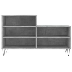 Berkfield Home Shoe Cabinet Concrete Grey 102x36x60 cm Engineered Wood - Size: 102 x 36 x 60 cm - thumbnail 4