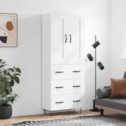 Berkfield Home Highboard White 69.5x34x180 cm Engineered Wood - thumbnail 2