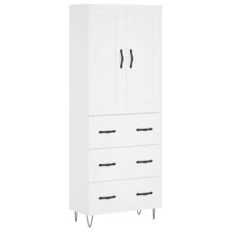 Berkfield Home Highboard White 69.5x34x180 cm Engineered Wood - thumbnail 1
