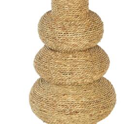 Wyld and Coco Seagrass Rope Vase Handmade Natural W23 x D23 x H41cm - thumbnail 2