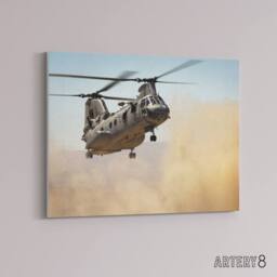 "Artery8 Sea Knight Helicopter CH 46E US Marine Corps Canvas Wall Art Print - Size: W24"" x H32""" - thumbnail 2