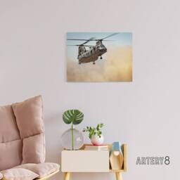 "Artery8 Sea Knight Helicopter CH 46E US Marine Corps Canvas Wall Art Print - Size: W24"" x H32""" - thumbnail 3