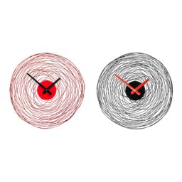 Orsina Red Swirl Metal & Plastic Wall Clock - thumbnail 2