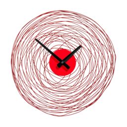Orsina Red Swirl Metal & Plastic Wall Clock - thumbnail 1