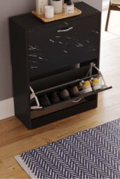 Home Discount Vida Designs 2 Drawer Shoe Cabinet Rack Organizer Storage Furniture in Black - thumbnail 7