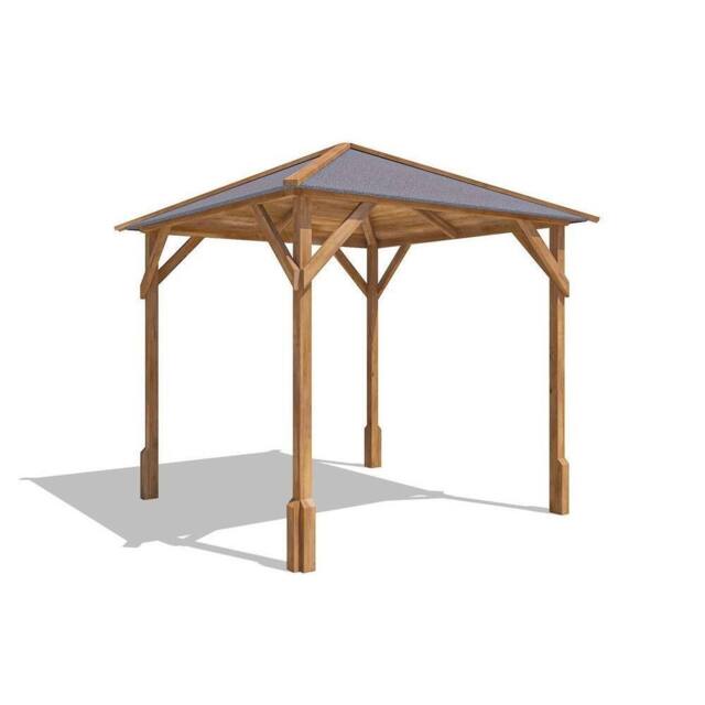 Dunster House Wooden Gazebo 2x2m Heavy Duty Pressure Treated Superfelt Utopia 200 in Brown - image 1