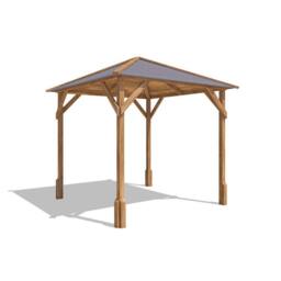Dunster House Wooden Gazebo 2x2m Heavy Duty Pressure Treated Superfelt Utopia 200 in Brown - thumbnail 1