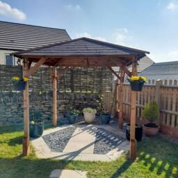 Dunster House Wooden Gazebo 2x2m Heavy Duty Pressure Treated Superfelt Utopia 200 in Brown - thumbnail 5