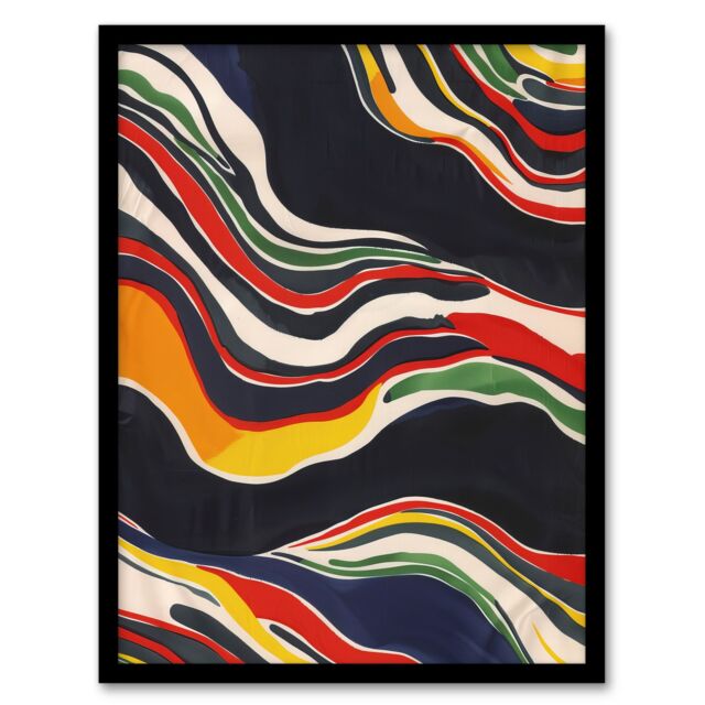Artery8 Abstract Colourful Geology Painting Modern Framed Art Print - Size: A4 - image 1