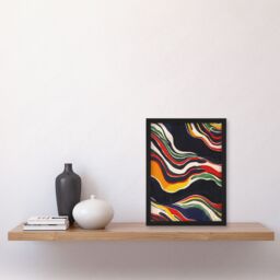 Artery8 Abstract Colourful Geology Painting Modern Framed Art Print - Size: A4 - thumbnail 4