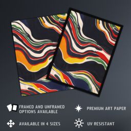 Artery8 Abstract Colourful Geology Painting Modern Framed Art Print - Size: A4 - thumbnail 2