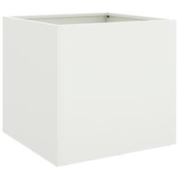Berkfield Home Planter White 49x47x46 cm Steel - Size: 49 x 47 x 46 cm - thumbnail 3