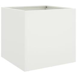 Berkfield Home Planter White 49x47x46 cm Steel - Size: 49 x 47 x 46 cm - thumbnail 7