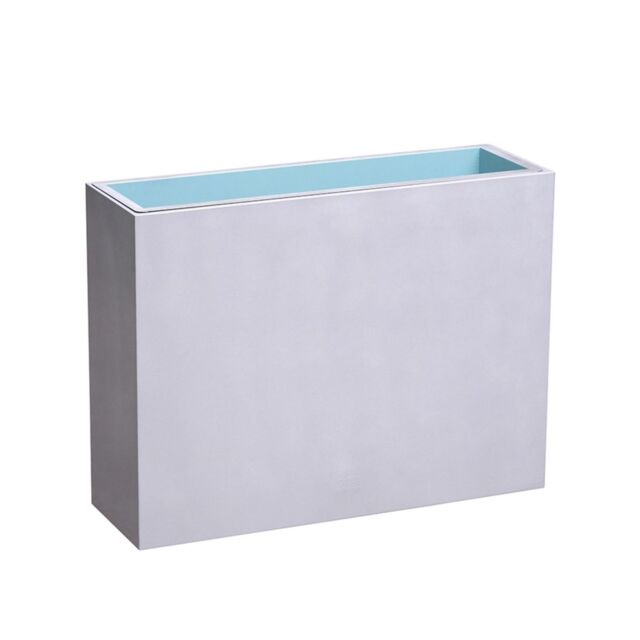 Primrose Garden Zinc Tall Trough Outdoor Planter with Insert Silver 95cm - image 1