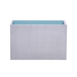 Primrose Garden Zinc Tall Trough Outdoor Planter with Insert Silver 95cm - thumbnail 2