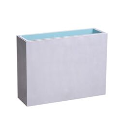 Primrose Garden Zinc Tall Trough Outdoor Planter with Insert Silver 95cm - thumbnail 1