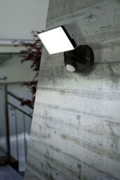Loops 2 PACK IP44 Outdoor Wall Light & PIR Sensor Black Plastic 13W LED Lamp - thumbnail 3