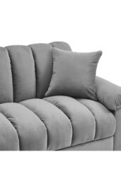 Living and Home Grey Flannelette Striped Convertible Sleeper Sofa Bed Recliner with Two Pillows - thumbnail 6