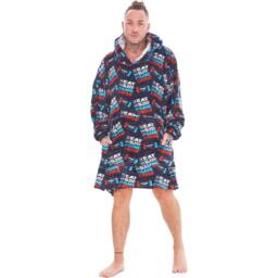 Gamer Eat Sleep Game Repeat Fleece Oversized Hoodie Blanket in Black - thumbnail 1