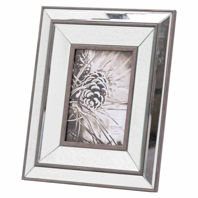 Lemon Pavilion Furniture and Decor Tristan Mirror 5X7 Frame - Glass/Wood - L2 x W26 x H31 cm - Brown - image 1