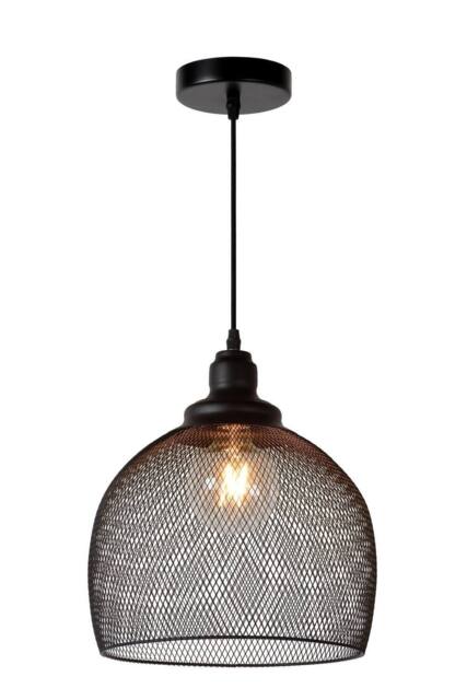 Lucide 'MESH' Dimmable Adjustable Height Indoor Vintage Pendant Light 1xE27 in Black - image 1