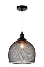 Lucide 'MESH' Dimmable Adjustable Height Indoor Vintage Pendant Light 1xE27 in Black - thumbnail 1