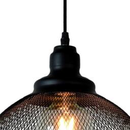Lucide 'MESH' Dimmable Adjustable Height Indoor Vintage Pendant Light 1xE27 in Black - thumbnail 5