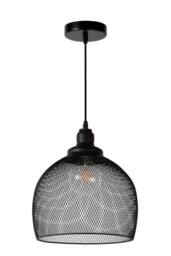 Lucide 'MESH' Dimmable Adjustable Height Indoor Vintage Pendant Light 1xE27 in Black - thumbnail 2