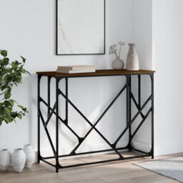 Berkfield Home Console Table Brown Oak 100x40x80 cm Engineered Wood - Size: 100 x 40 x 80 cm - thumbnail 1